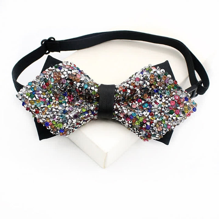 Pajarita de fiesta con piedras brillantes multicolores para hombre