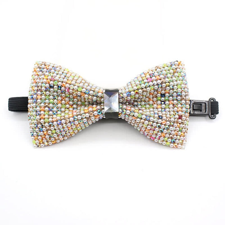Pajarita de fiesta con perlas de imitación multicolor para hombre