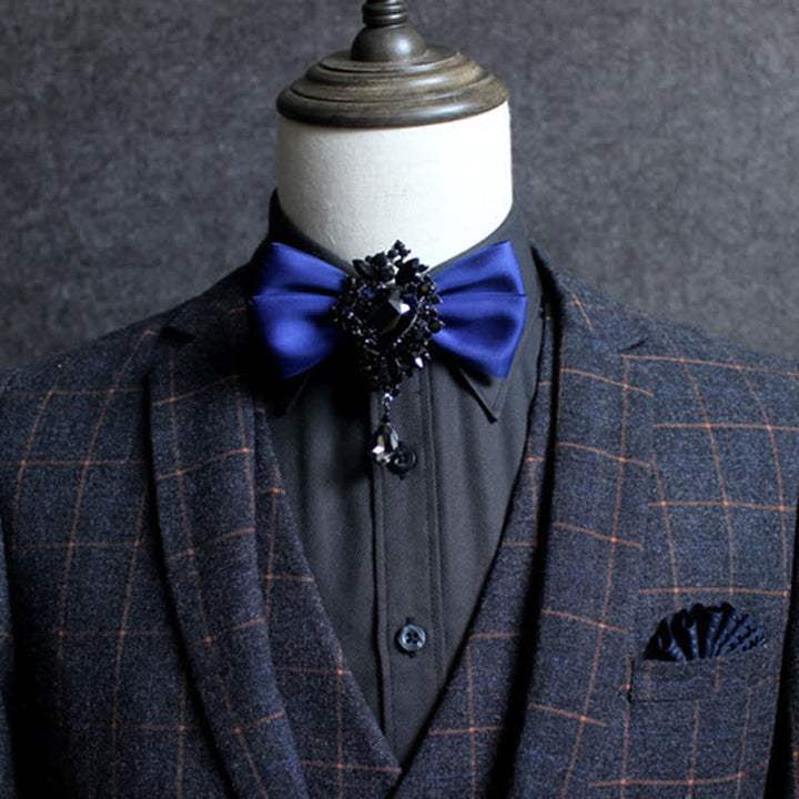 Pajarita con apliques de cristal colgantes para hombre