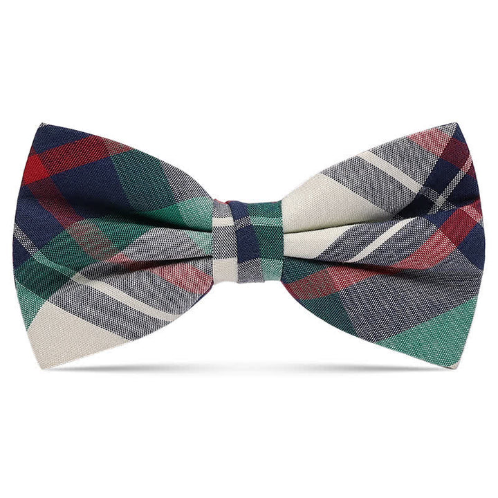 Pajarita de algodón con estampado multicolor a cuadros para hombre