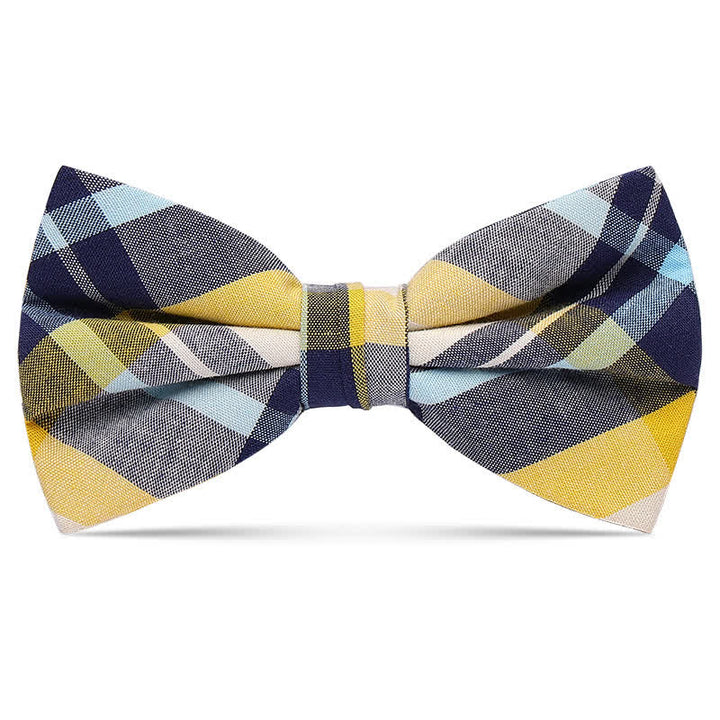 Pajarita de algodón con estampado multicolor a cuadros para hombre