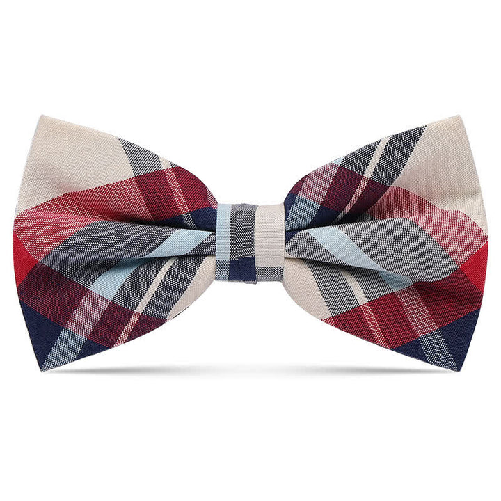 Pajarita de algodón con estampado multicolor a cuadros para hombre