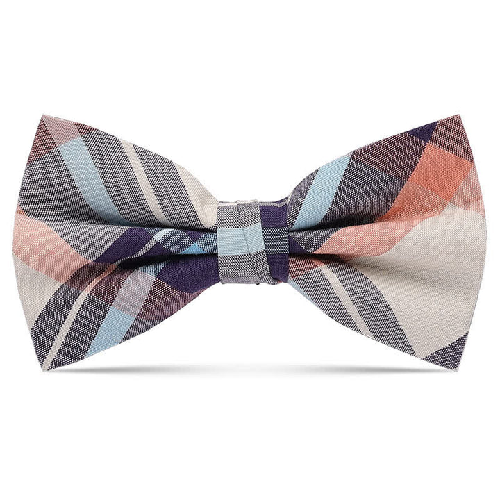 Pajarita de algodón con estampado multicolor a cuadros para hombre