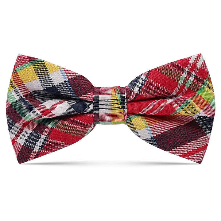 Pajarita de algodón con estampado multicolor a cuadros para hombre