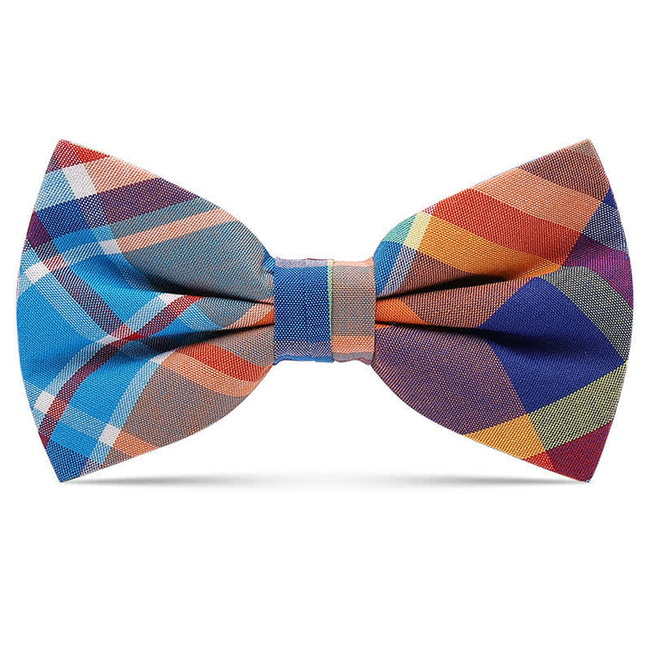 Pajarita de algodón con estampado multicolor a cuadros para hombre