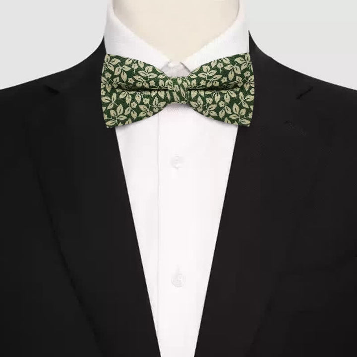 Pajarita de algodón con hojas blancas sutiles para hombre