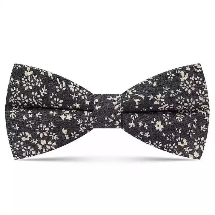 Pajarita de algodón con diseño estampado floral delicado para hombre