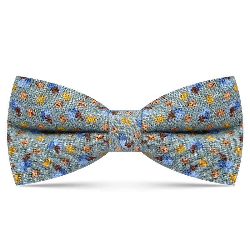 Pajarita de algodón con diseño estampado floral delicado para hombre