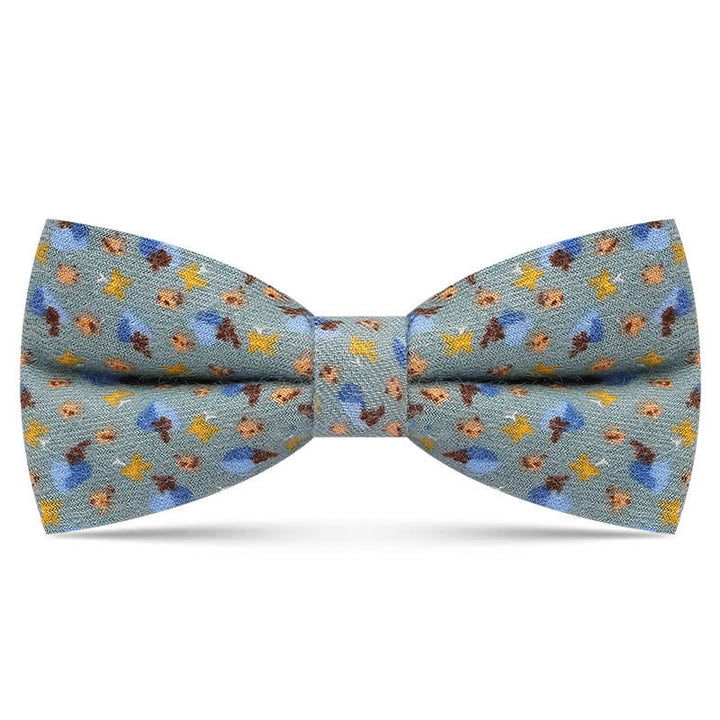 Pajarita de algodón con diseño estampado floral delicado para hombre
