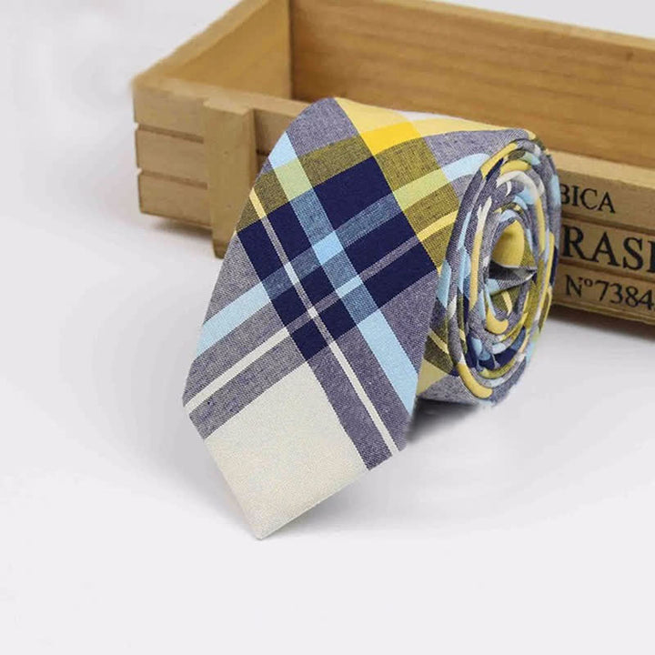 Corbata de algodón a cuadros con diseño tradicional de West Country para hombre