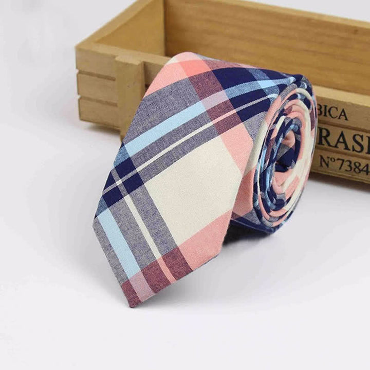 Corbata de algodón a cuadros con diseño tradicional de West Country para hombre