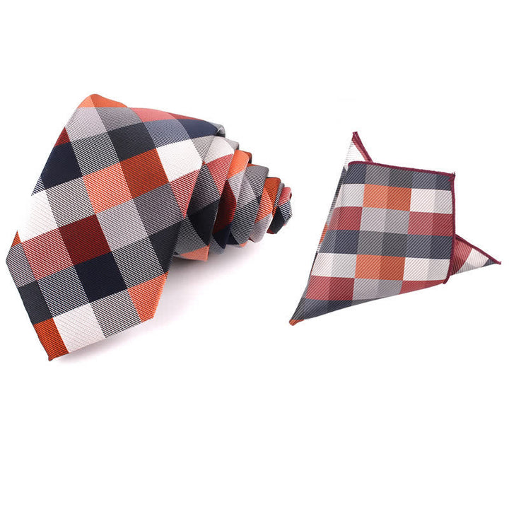 Corbata estrecha informal a cuadros modernos para hombre