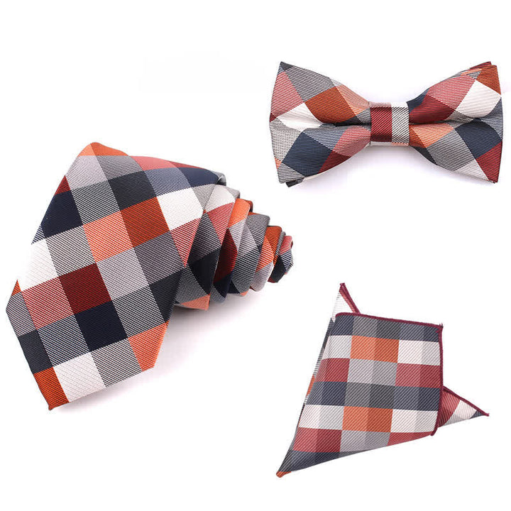 Corbata estrecha informal a cuadros modernos para hombre