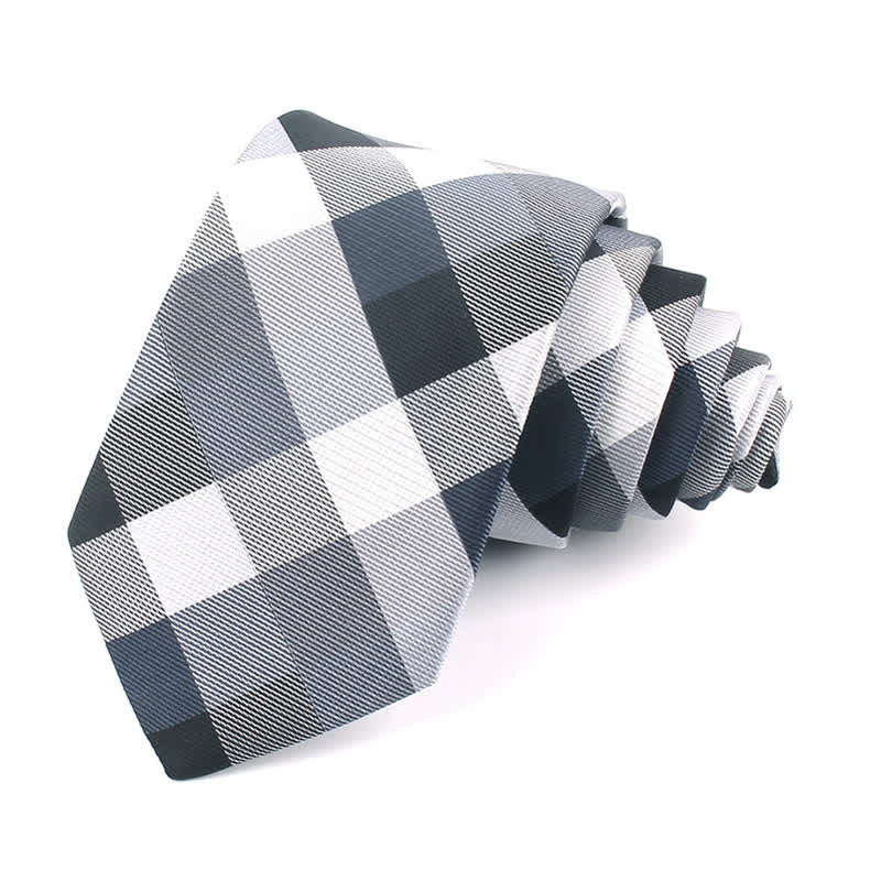 Corbata estrecha informal a cuadros modernos para hombre