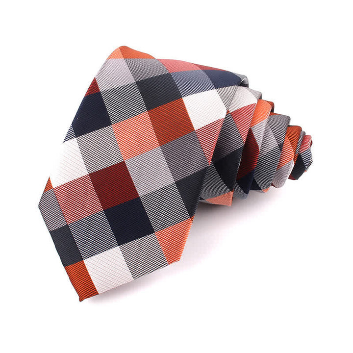 Corbata estrecha informal a cuadros modernos para hombre