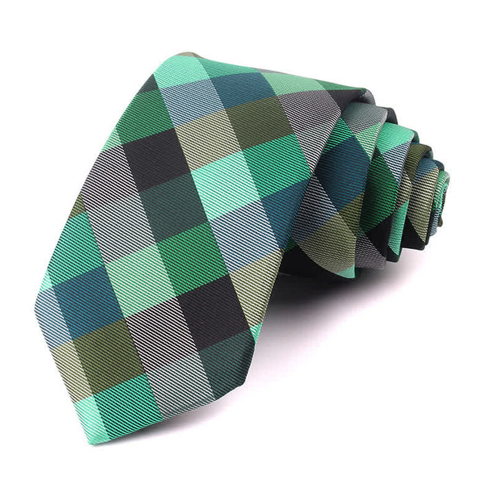 Corbata estrecha informal a cuadros modernos para hombre
