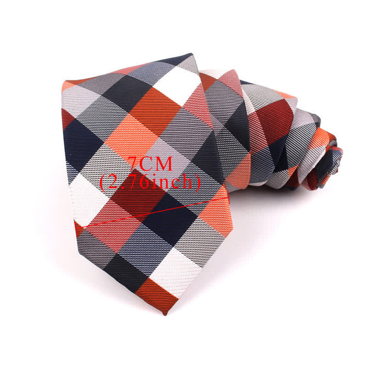 Corbata estrecha informal a cuadros modernos para hombre