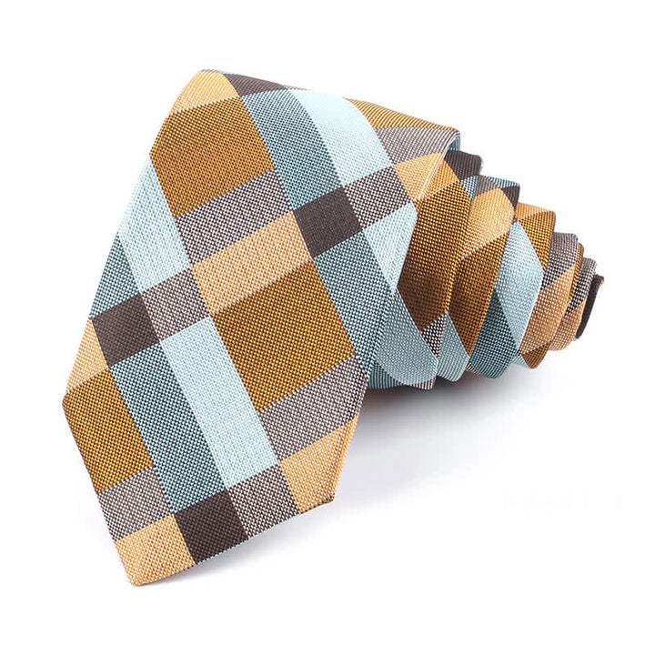 Corbata estrecha informal a cuadros modernos para hombre