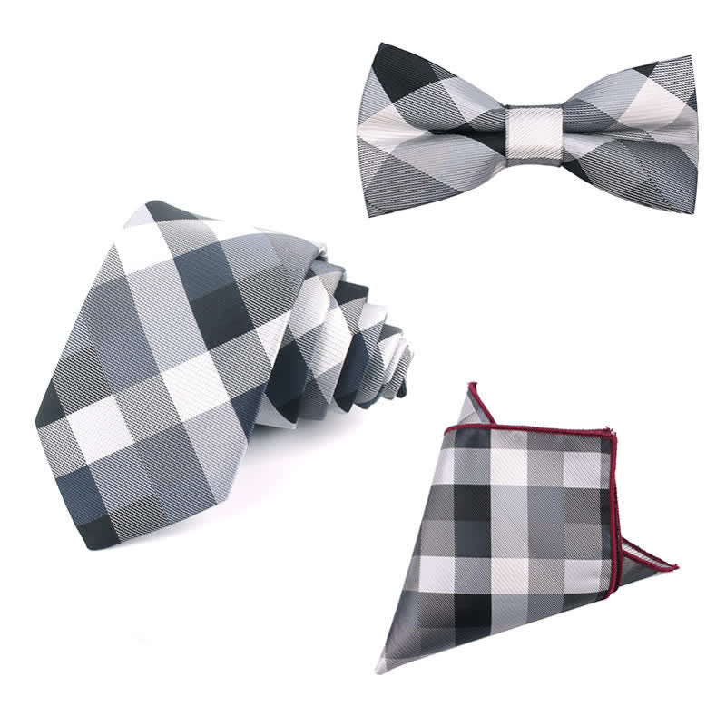 Corbata estrecha informal a cuadros modernos para hombre