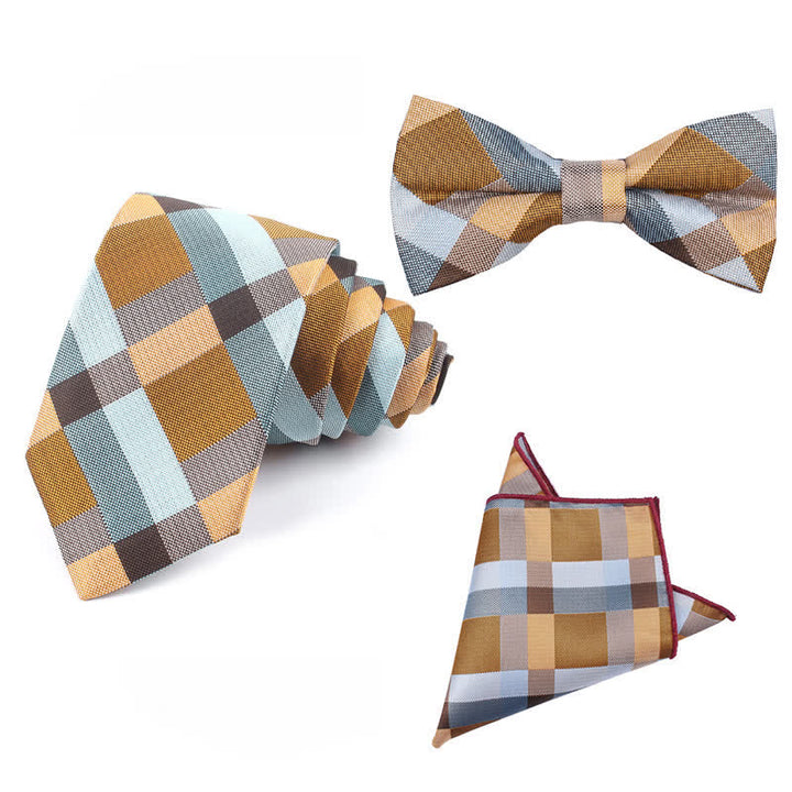 Corbata estrecha informal a cuadros modernos para hombre