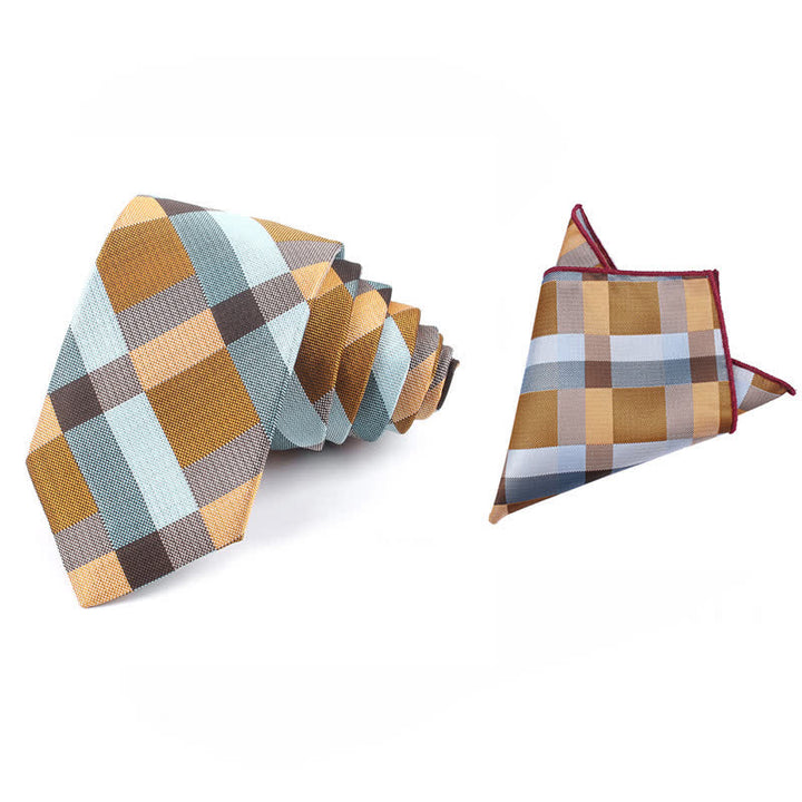 Corbata estrecha informal a cuadros modernos para hombre