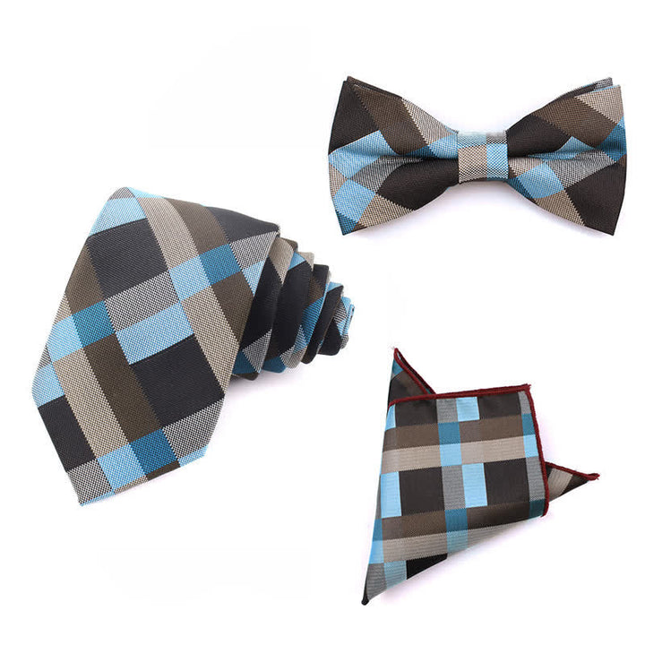 Corbata estrecha informal a cuadros modernos para hombre