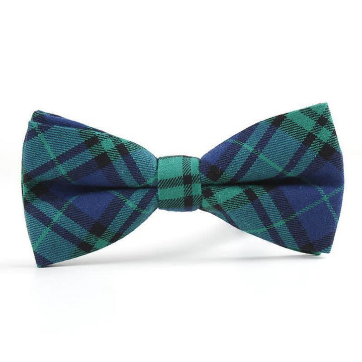 Corbata de lazo con estampado de cuadros a la moda para hombre