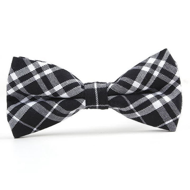 Corbata de lazo con estampado de cuadros a la moda para hombre