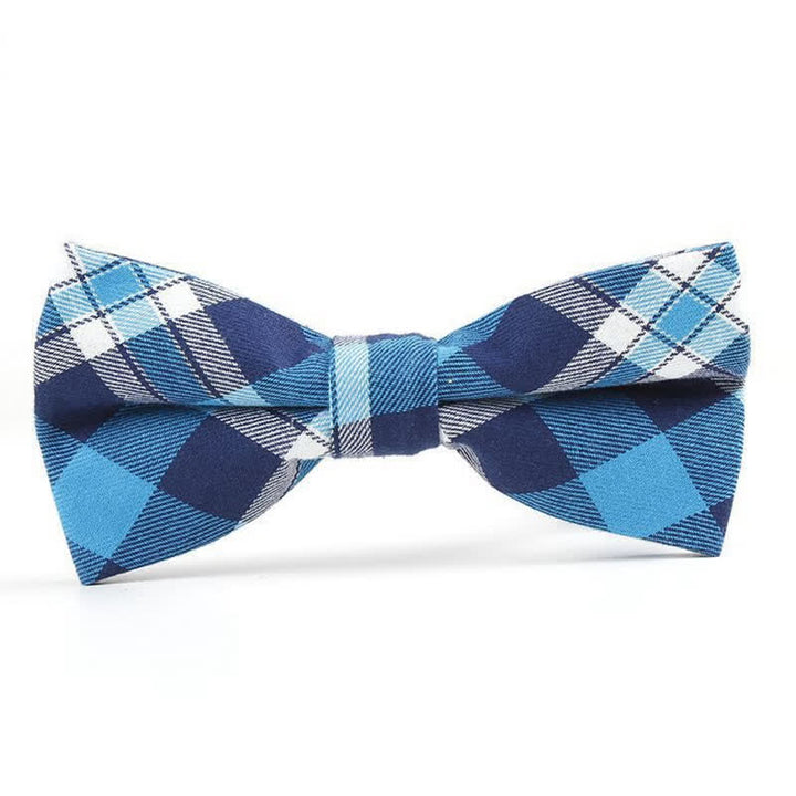 Corbata de lazo con estampado de cuadros a la moda para hombre