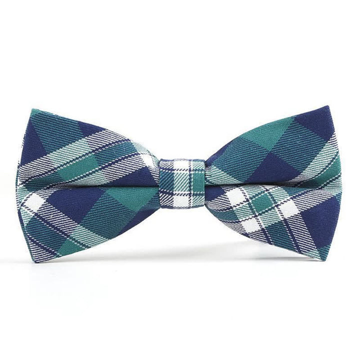 Corbata de lazo con estampado de cuadros a la moda para hombre
