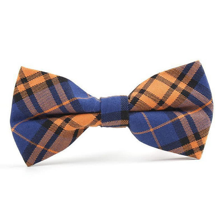 Corbata de lazo con estampado de cuadros a la moda para hombre