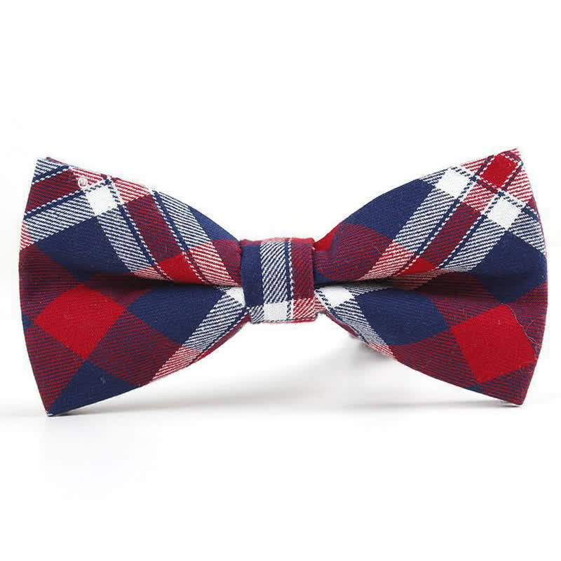 Corbata de lazo con estampado de cuadros a la moda para hombre