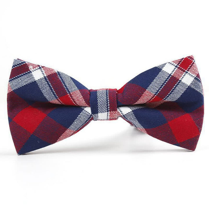 Corbata de lazo con estampado de cuadros a la moda para hombre