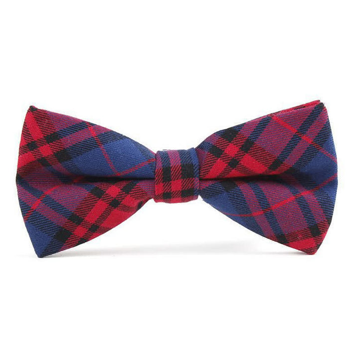 Corbata de lazo con estampado de cuadros a la moda para hombre