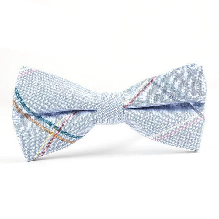 Corbata de lazo con estampado de cuadros a la moda para hombre