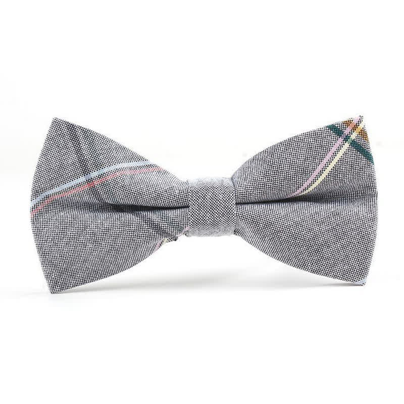 Corbata de lazo con estampado de cuadros a la moda para hombre