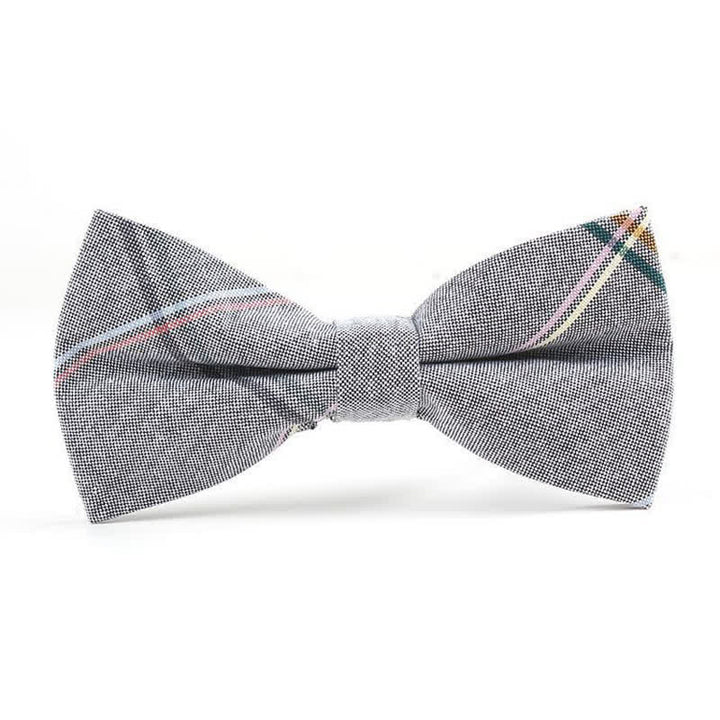 Corbata de lazo con estampado de cuadros a la moda para hombre