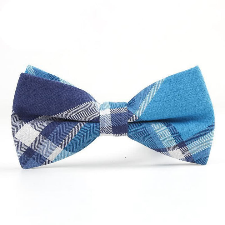 Corbata de lazo con estampado de cuadros a la moda para hombre