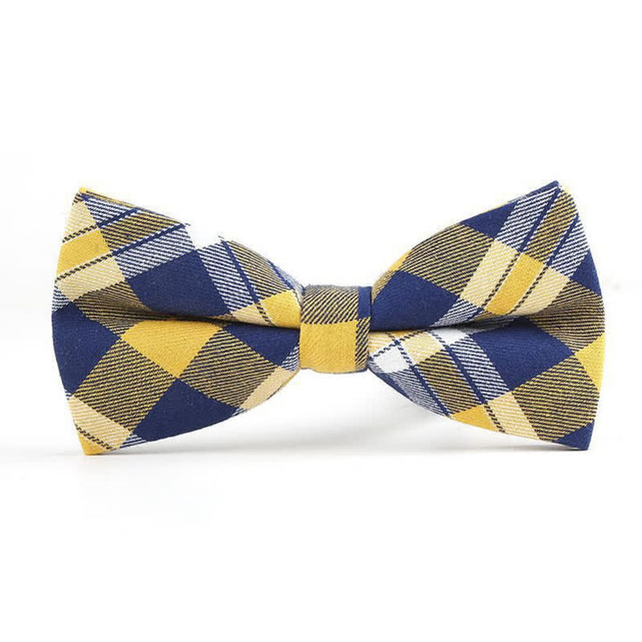 Corbata de lazo con estampado de cuadros a la moda para hombre