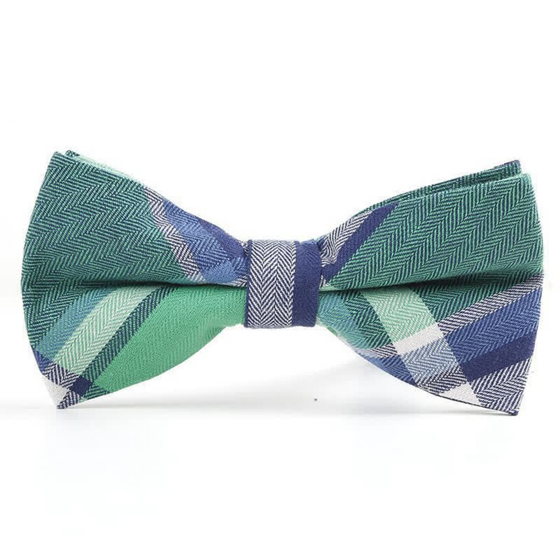 Corbata de lazo con estampado de cuadros a la moda para hombre