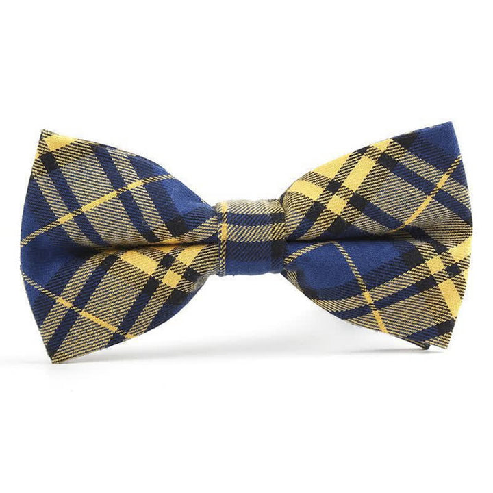 Corbata de lazo con estampado de cuadros a la moda para hombre