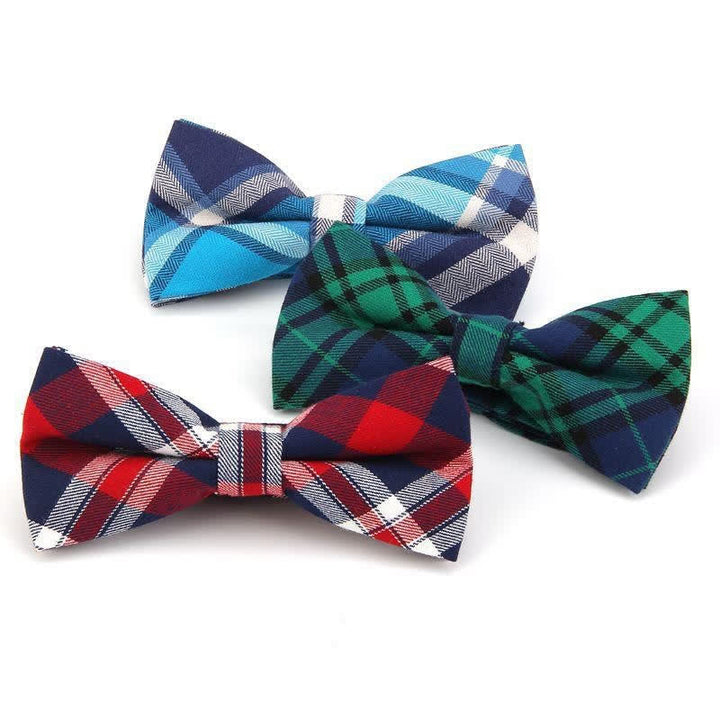 Corbata de lazo con estampado de cuadros a la moda para hombre