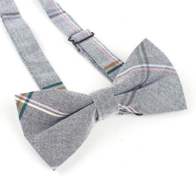 Corbata de lazo con estampado de cuadros a la moda para hombre