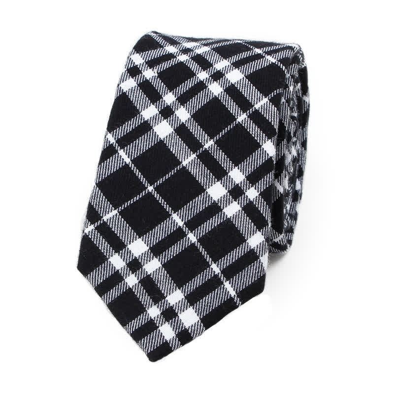 Corbata de lazo con estampado de cuadros a la moda para hombre