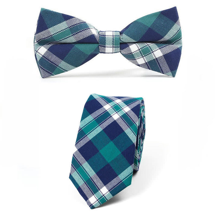 Corbata de lazo con estampado de cuadros a la moda para hombre