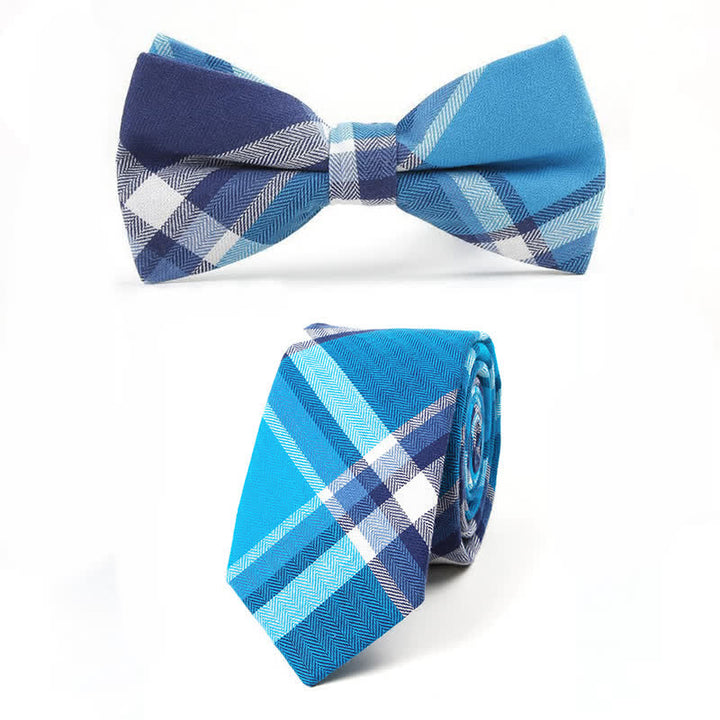 Corbata de lazo con estampado de cuadros a la moda para hombre