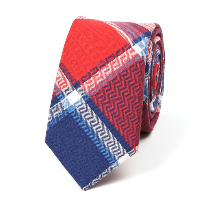 Corbata de lazo con estampado de cuadros a la moda para hombre