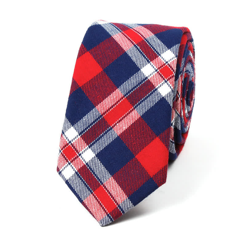 Corbata de lazo con estampado de cuadros a la moda para hombre