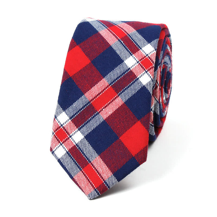 Corbata de lazo con estampado de cuadros a la moda para hombre