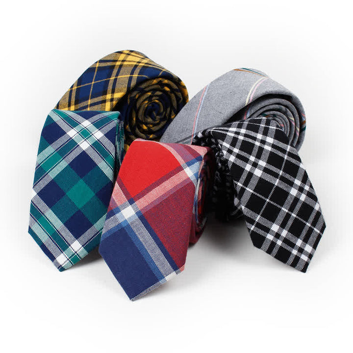 Corbata de lazo con estampado de cuadros a la moda para hombre
